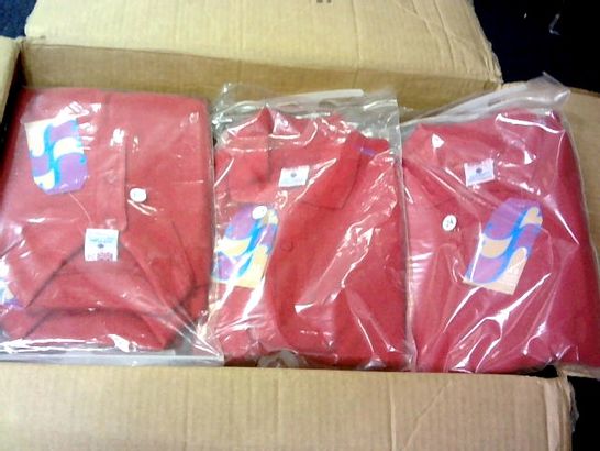 LOT 0F APPROXIMATELY 80 RED BOYS POLO SHIRTS IN VARIOUS SIZES