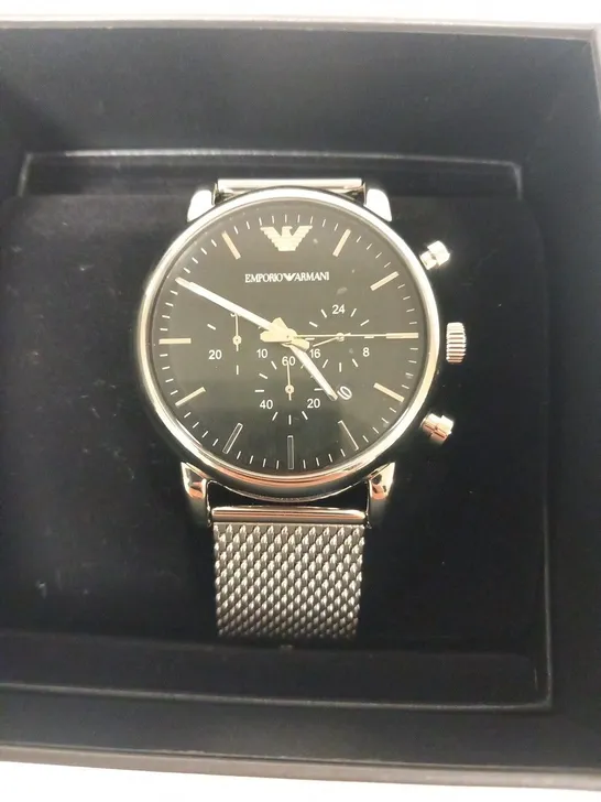 BOXED EMPORIO ARMANI MENS CHRONGRAPH WRIST WATCH