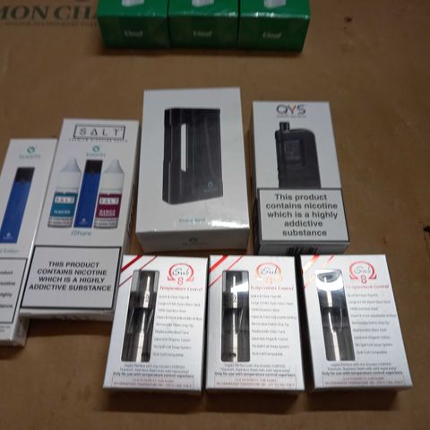 lot of 32 assorted vaping items to include eleaf icare, isub tank and suorin power bank
