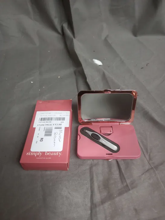 SIMPLY BEAUTY MAGNIFICATION MIRROR WITH LED, TWEEZERS & CRYSTAL NAIL FILE IN FUCHSIA/GOLD