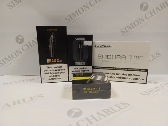 APPROXIMATELY 20 ASSORTED VAPING PRODUCTS AND ACCESSORIES TO INCLUDE COIL ART MAGE GTA, INNOKIN ENDURA T18E, VOOPOO DRAG X PRO, VOOPOO DRAG Q ETC.