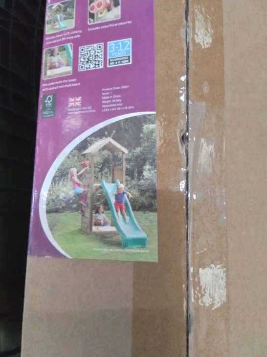 PLUM WOODEN LOOKOUT TOWER & SWINGSET (5 BOXES) // ITEM INCOMPLETE