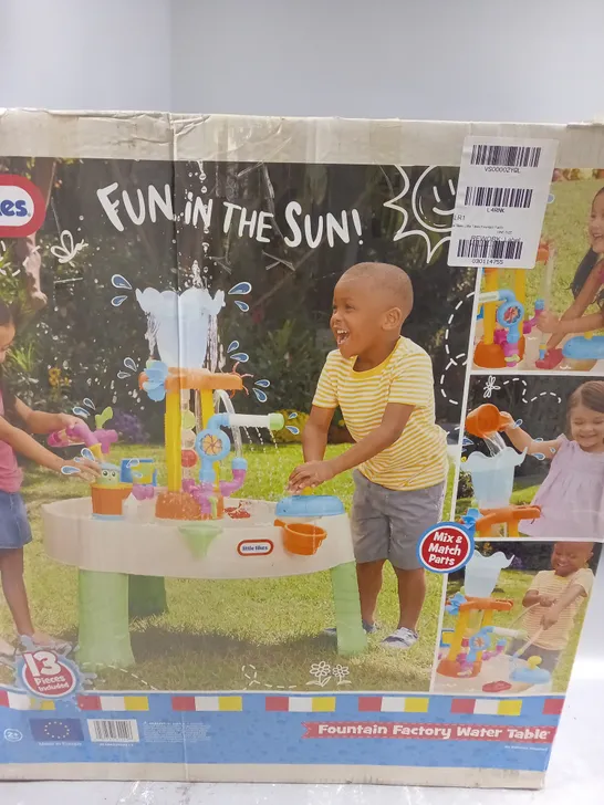 BOXED LITTLE TIKES FOUNTAIN FACTORY WATER TABLE RRP £70