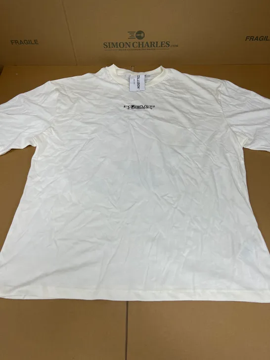 COLLUSION GRAPHIC TEE IN WHITE SIZE LARGE