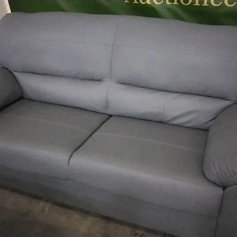 QUALITY 3 SEATER LIGHT GREY LEATHER SOFA 