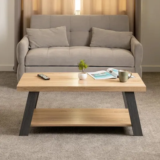 BOXED QUINN COFFEE TABLE WITH STORAGE - GREY/SONOMA EFFECT (1 BOX)