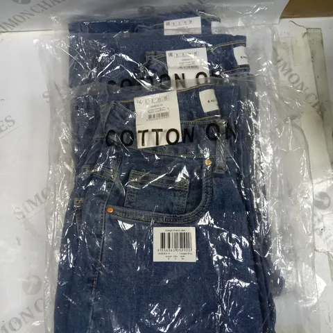 BOX OF 3 COTTON:ON STRAIGHT STRETCH JEANS - UK 6