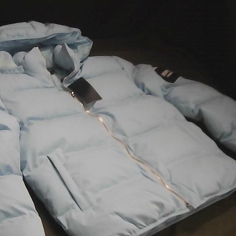INSPIRE DYNASTY PADDED ZIP THROUGH COAT IN BABY BLUE - S