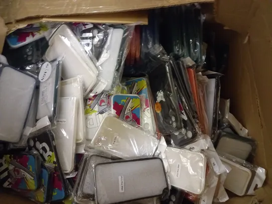 BOX OF APPROXIMATELY 100 ASSORTED SMARTPHONE CASES IN VARIOUS DESIGNS 