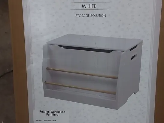 BOXED KIDS BOOKCASE TOY BOX IN WHITE 