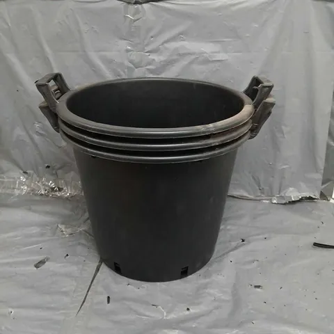 3 LARGE BLACK GARDENING TUBS