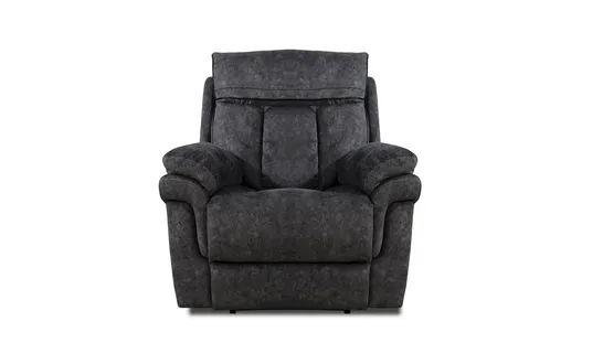 BOXED DESIGNER ORION PLUSH DARK GREY FABRIC POWER RECLINER CHAIR 