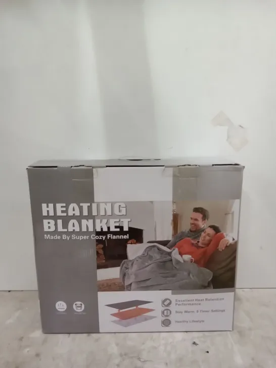 BOXED COZY HEATED BLANKET - RED 