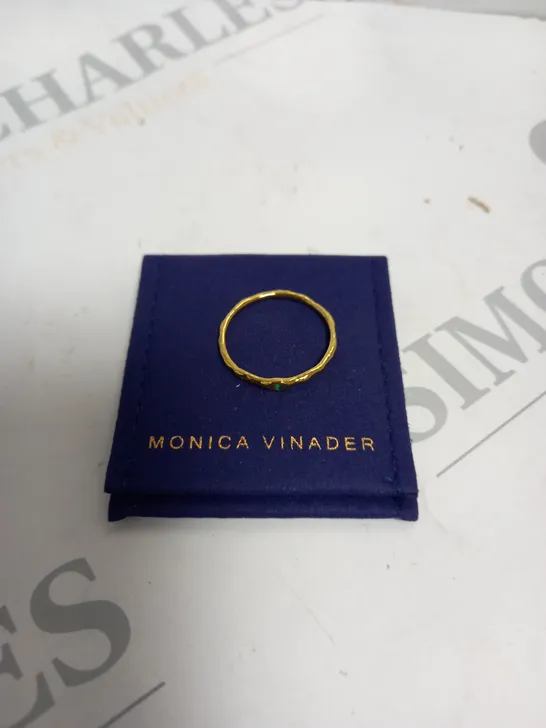 BOXED MONICA VINADER VERMEIL HAMMERED RING 