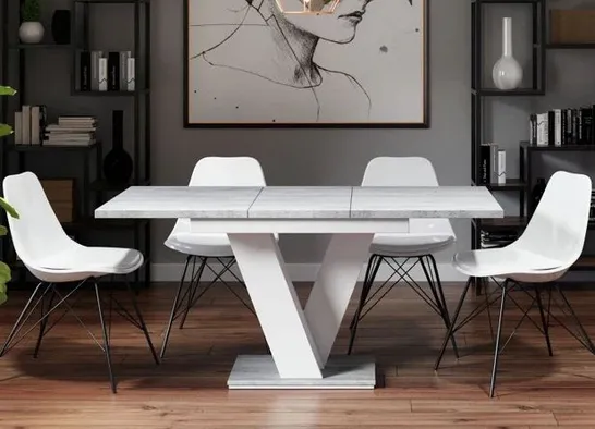 BOXED MASSIV DINING TABLE WHITE/GREY