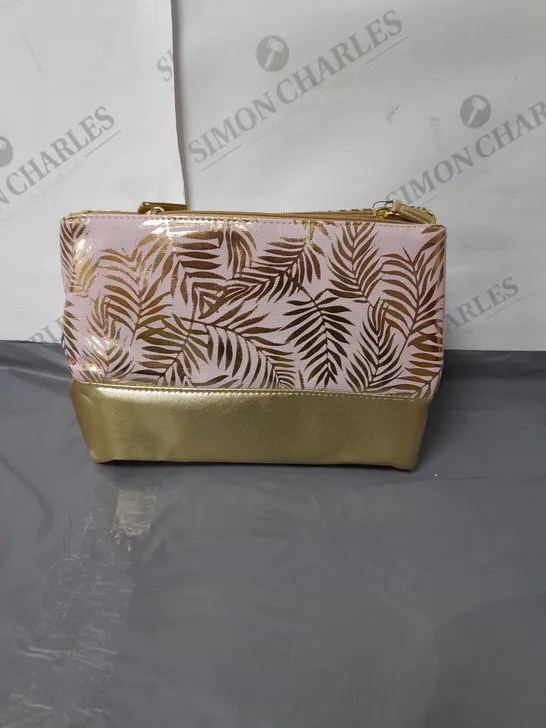 TAHARI COMESTICS BAG, LOTS OF STORAGE INSIDE PINK AND GOLD