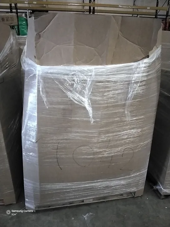 PALLET OF ASSORTED ITEMS INCLUDING VICTOR BADMINTON RACKET + CASE, BLACK OIL FILLED RADIATOR, LED WRITING BOARD, CAMO BACKPACK, MAN LEDGD TOOL ORGANISER, UMI. WINDOW FILM 