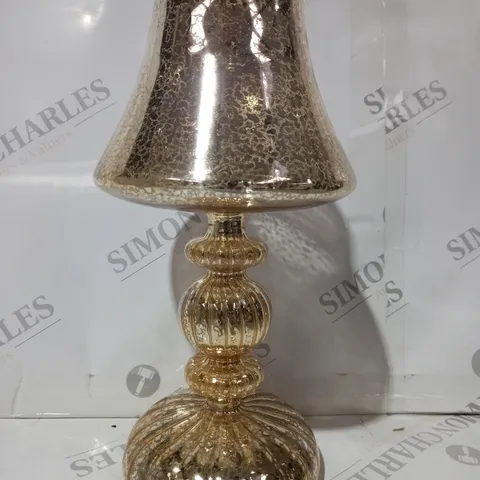 BOXED HOME REFLECTIONS PRE-LIT LED MERCURY GLASS LAMP IN GOLD