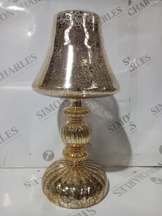 BOXED HOME REFLECTIONS PRE-LIT LED MERCURY GLASS LAMP IN GOLD