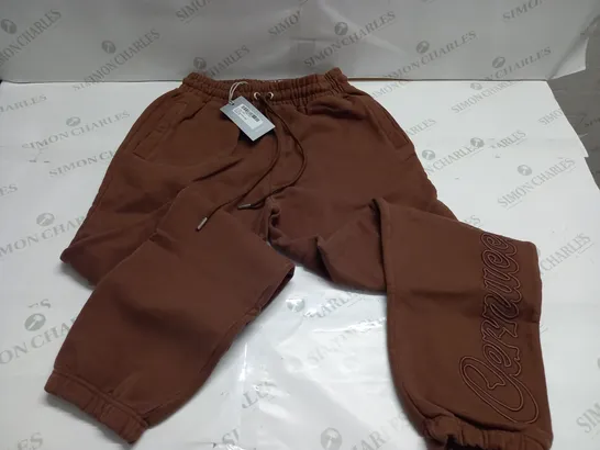 CERNUCCI EMBROIDERED JOGGERS IN CHOCOLATE - XS