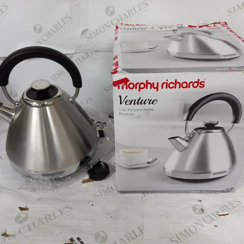 BOXED MORPHY RICHARDS VENTURE 1.5L PYRAMID KETTLE BRUSHED