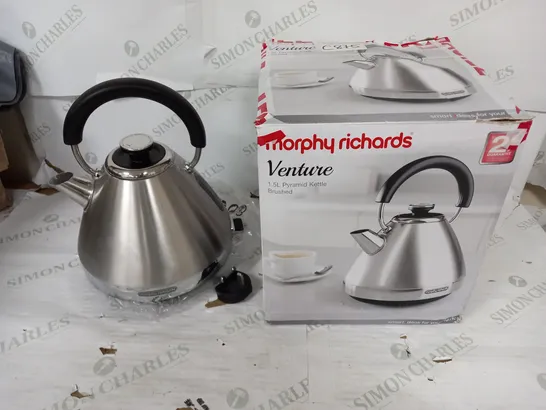 BOXED MORPHY RICHARDS VENTURE 1.5L PYRAMID KETTLE BRUSHED