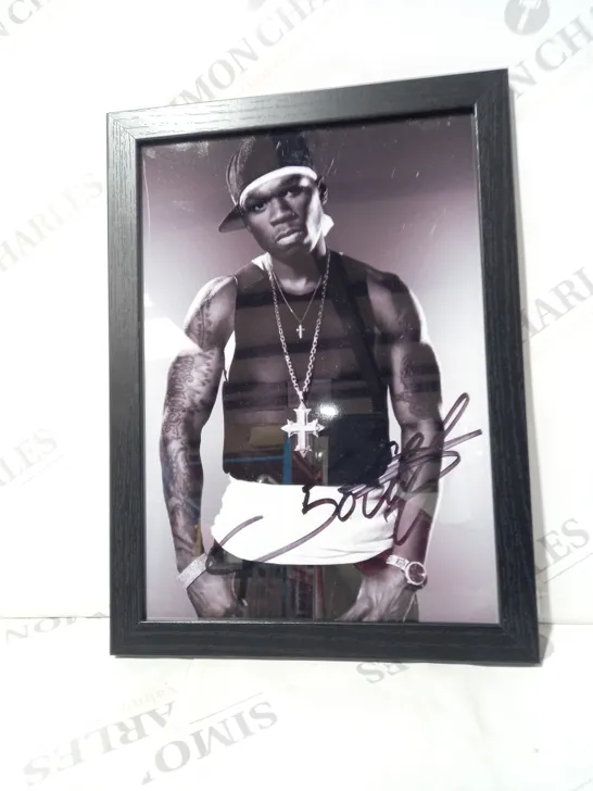 FRAMED 50 CENT AUTOGRAPH PHOTO PRINT