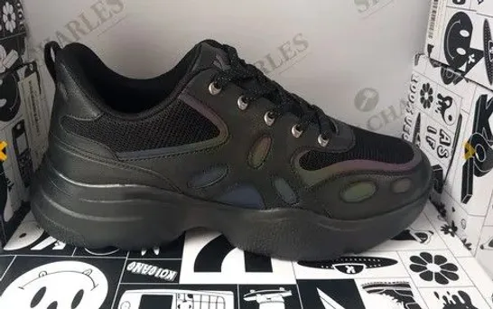 BRAND NEW BOXED PAIR OF KOI DUSTY BLACK RAINBOW MEN'S CADIAN TRAINERS SIZE 12