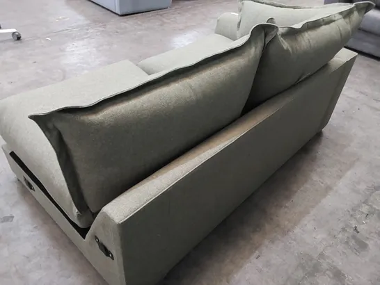 DESIGNER GAIA BUCKINGHAM SOFA PIECE UPHOLSTERED IN OLIVE FABRIC 