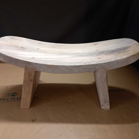 REAL WOOD CURVED STOOL 