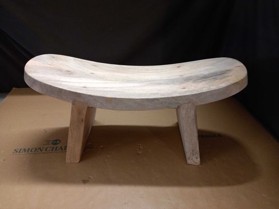 REAL WOOD CURVED STOOL 