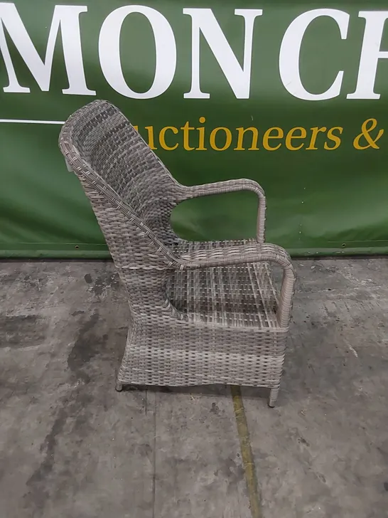 DESIGNER GREY RATTAN GARDEN CHAIR 