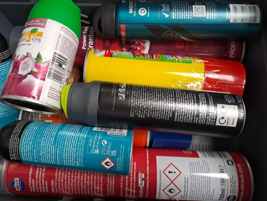 APPROXIMATELY 10 ASSORTED AEROSOL ITEMS IN INCLUDE INSECT KILLER, AIR FRESHENER REFILL, THICKENING MOUSSE, ETC - COLLECTION ONLY