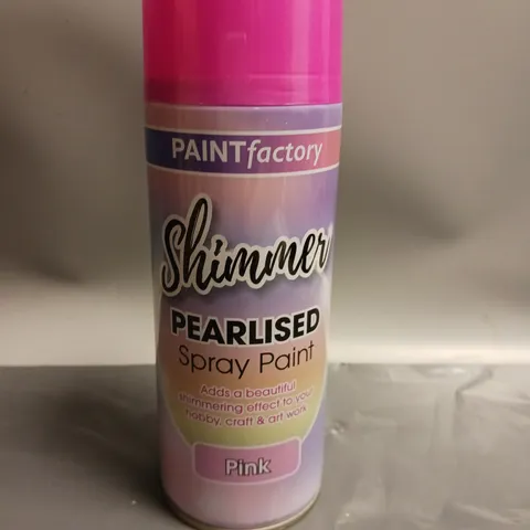 LOT OF 12 PAINT FACTORY SHIMMER PEARLIZED SPRAY PAINT PINK 400ML PER CAN