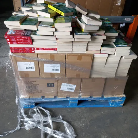 PALLET OF ASSORTED BOOKS TOO INCLUDE ANDY MCNAB LINE OF FIRE AND SUSAN LEWIS BELIEVE IN ME  - PALLET NOT INCLUDED 