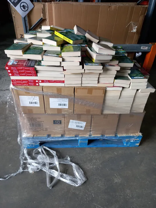 PALLET OF ASSORTED BOOKS TOO INCLUDE ANDY MCNAB LINE OF FIRE AND SUSAN LEWIS BELIEVE IN ME  - PALLET NOT INCLUDED 