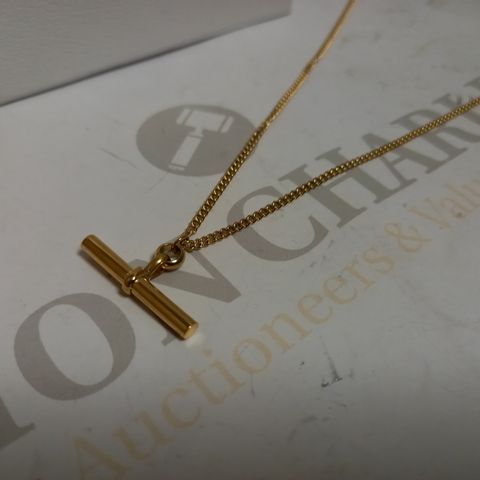 OLIVIA BROWN GOLD PLATED T BAR NECKLACE