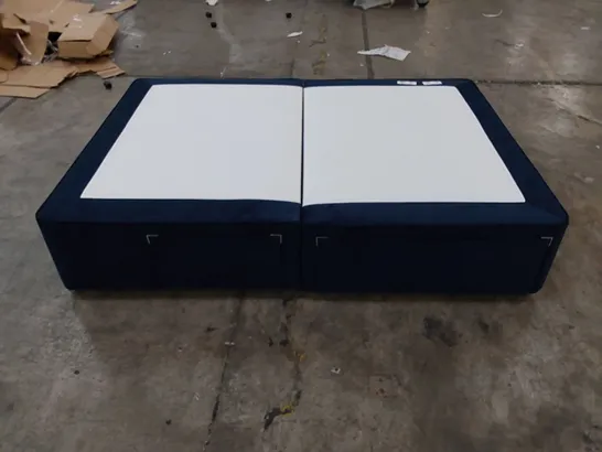 THE COMPTON DIVAN STORAGE BED UPHOLSTERED IN ROYAL BLUE FABRIC // SIZE: DOUBLE