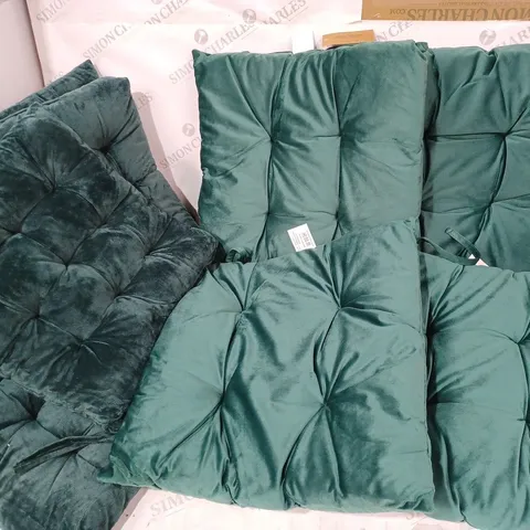 8 DESIGNER LUXURY GREEN CUSHION PADS WITH TIE STRINGS 