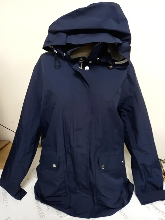 GANT ZIP UP LONG SLEEVE HOODED COAT IN NAVY - XL