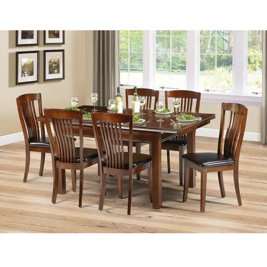 BOXED CROMWELL BUTTERFLY LEAF DINING SET - MAHOGANY (4 BOXES)