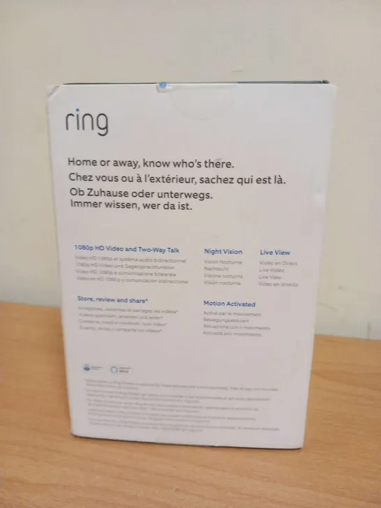 BOXED RING DOORBELL BATTERY OR HARDWIRED POWER