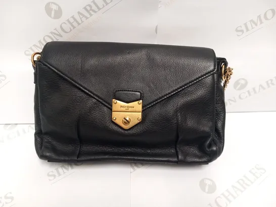 YVES SAINT LAURENT BLACK LEATHER CHAIN HANDLE SHOULDER BAG