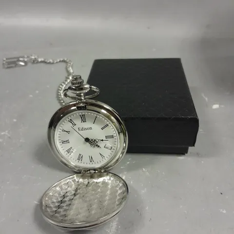 MENS EDISON POCKET WATCH WITH CHAIN