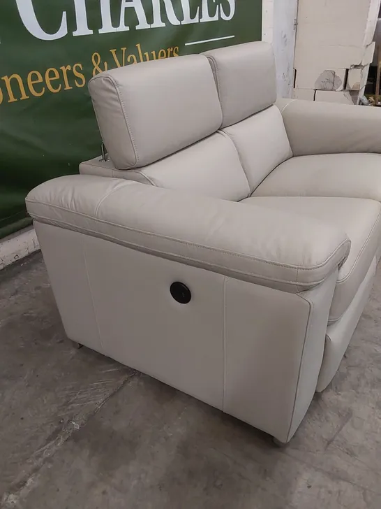 DESIGNER STOCKTON 2 SEATER POWER RECLINING FAUX LEATHER SOFA