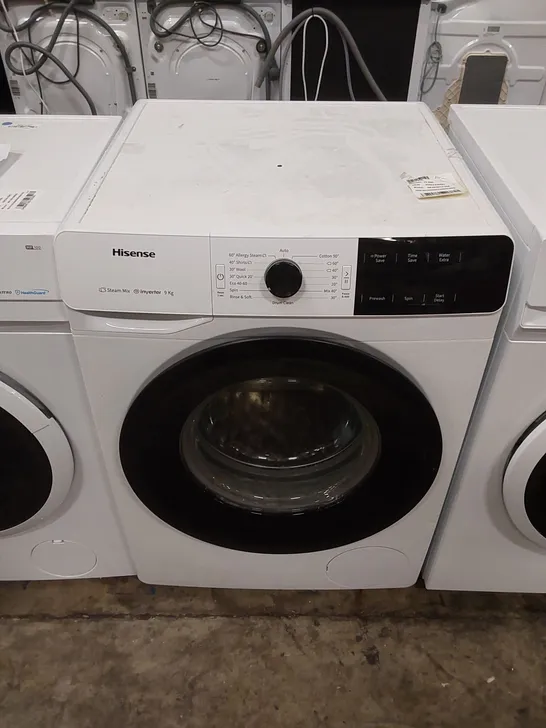 HISENSE 60cm FREESTANDING 9KG WASHING MACHINE IN WHITE, MODEL: WFGE90141VM