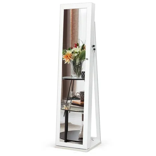 BOXED DARCUS FREESTANDING JEWELRY ARMOIRE WITH MIRROR