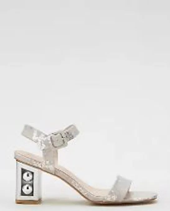 MODA IN PELLE SANDYPEARL BLOCK HEEL SANDAL SILVER SIZE 6