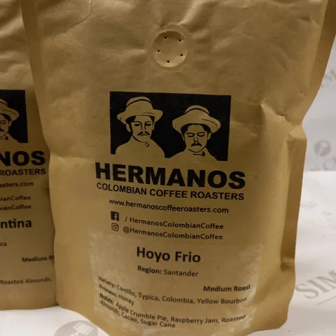 HERMANOS COLUMBIAN COFFEE ROASTERS MEDIUM ROAST BEANS x 12 BAGS