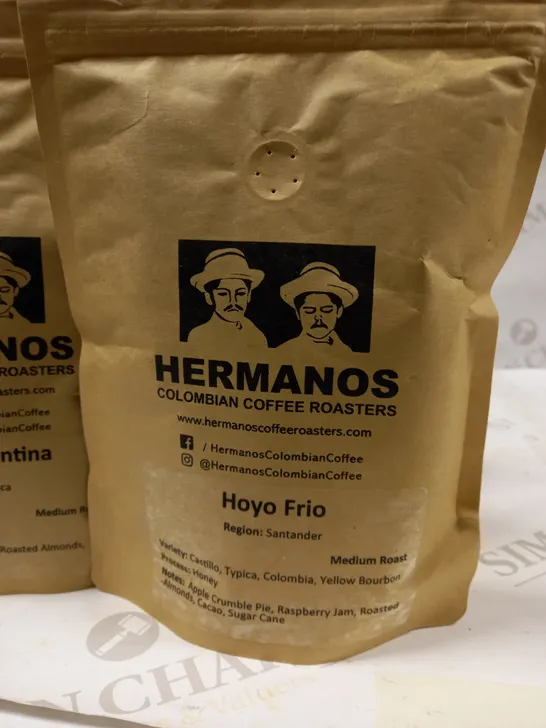 HERMANOS COLUMBIAN COFFEE ROASTERS MEDIUM ROAST BEANS x 12 BAGS